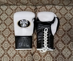 No Boxing No Life - Guantes de Boxeo de Piel de Vacuno de Primera Calidad Estilo Mexicano para Entrenamiento de Sparring de MMA con Cordones - Product Image 4