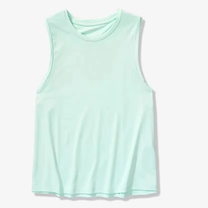 Best Selling Women Casual Trendy Sleeveless Polyester/Cotton Tank Top Ribbed Breathable Quick Dry Summer Outfit Custom - Product Image 4