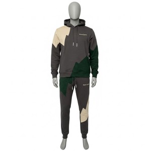 Meyba Sports Men's Color Blocking Hooded <b>Tracksuit</b> Full Sleeve Casual Autumn Polyester Cotton Breathable Regular Fit - Product Image 1