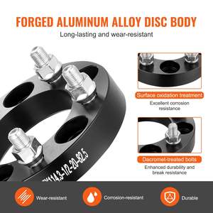 Espaciadores y adaptadores de rueda forjada de 5 lengüetas 1 \ "5 \" x4.5 \ "4 PCS Espaciadores de rueda forjados de calidad superior negros para automóviles - Product Image 5