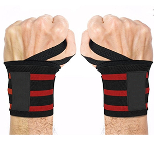 สายรัดข้อมือยกน้ำหนักแบบหนาพิเศษ OEM พร้อมโลโก้สั่งทำ  บุฟองน้ำ ยืดหยุ่นได้  พร้อมห่วงนิ้วโป้ง  อุปกรณ์ออกกำลังกาย - Product Image 1
