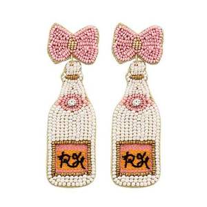 Boucles d'oreilles artisanales en perles de rocaille style bohème classique, brodées en forme de papillon, légères, en coton, fournitures de bijoux - Product Image 3