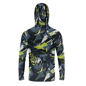 Custom Wholesale Mens Long Sleeve Fishing Shirts Sublimated Uv Upf 50 Quick Dry Performance Fishing Hoodie With Face Mask - Product Image 2