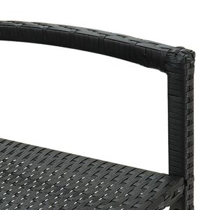 Ensemble de 4 tabourets de bar en rotin PE noir et acier thermolaqué, taille standard - Product Image 6