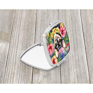 Espejo de maquillaje de mano plegable decorativo compacto Chihuahua Luau para mujeres y niñas Ideas de regalo de bolsillo para viajes - Product Image 2