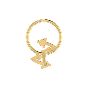 เครื่องประดับเจาะสีทอง14K 0.07ct หมุดจมูกเพชรธรรมชาติแวววาวดีไซน์ประกายน้ำตก - Product Image 5