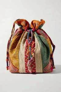 Sac fourre-tout tissé à la main avec perles, style bohème, accessoire de plage extérieur, 100 % artisanal, motif couleur naturelle - Product Image 5