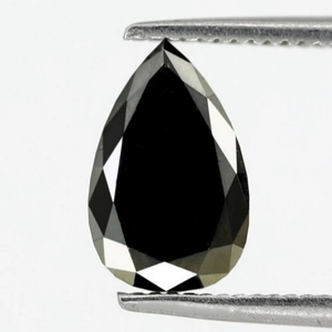 Diamant noir naturel non monté de 1 ct et 2 ct, taille poire, forme goutte d'eau, facetté, pour boucles d'oreilles et bague - Product Image 1