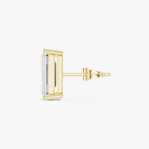 Pendientes de Diamantes Cultivados en Laboratorio con Corte Baguette Recto de 3.71CTW, Oro Amarillo de 9K, 4 Puntas, Joyería Fina al por Mayor OEM - Product Image 2