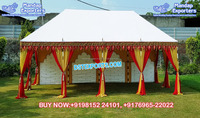 Tentes et chapiteaux d'extérieur au thème marocain moderne pour mariages indiens et concerts – Construction durable en métal et tissu