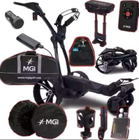 Nouvelle chariot de golf électrique pliable noir de qualité supérieure avec télécommande, chariot de marche, sac de navigation et garantie de 2 ans