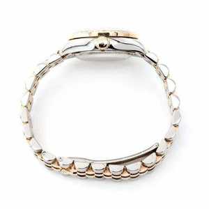 Luxury <b>Quartz</b> Moissanite Diamond <b>Watch</b> Champagne Dial Two Tone Gold Silver Alloy 16mm Band Stainless Steel Wristwatch - Product Image 5