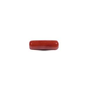 High Quality Synthetic Red Coral Oval Cabochon 7.05 Carat Loose Gemstone for Fine Jewelry - Product Image 3