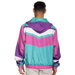 Veste coupe-vent décontractée en toile rétro pour homme, taille plus, style années 80 et 90, légère, respirante, imperméable, manches régulières - Product Image 2