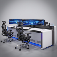 Console de contrôle industrielle, poste de travail d'opérateur, table de centre de commande, mobilier de salle de contrôle et de surveillance de sécurité
