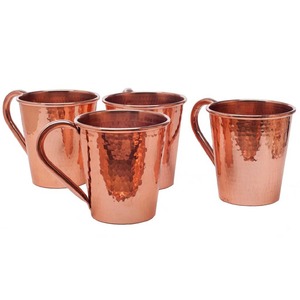 Mug en cuivre martelé avec garniture au citron vert pour boissons froides, usage festif, style vintage, tasse en métal - Product Image 2
