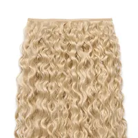 Tissage de cheveux humains 100% Remy, blond platine bouclé, texture ondulée naturelle
