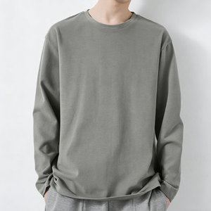 Camiseta Deportiva Casual de Manga Larga para Hombre, Color Sólido, Impresión Personalizada, Alta Calidad - Product Image 6