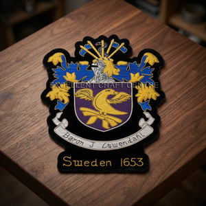 Excellente écusson brodé du blason de la Suède 1653, style européen, unisexe, pour adulte, décontracté - Product Image 3