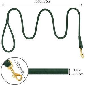 Top Quality Stainless Steel Hook Leather <b>Dog</b> Leash Comfortable Hot Sale <b>Collar</b> Leashes For Online Sale - Product Image 2