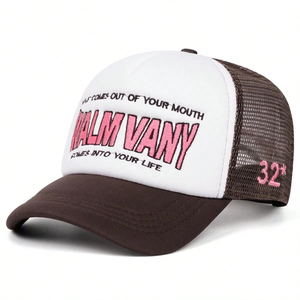 Graphic Trucker Hat Custom Slogan Print Curved Brim Casual <b>Baseball</b> <b>Cap</b> Fashion Headwear - Product Image 4