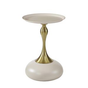 Table basse moderne et durable avec plateau en marbre blanc et base en métal doré, meubles contemporains pour salon - Product Image 2