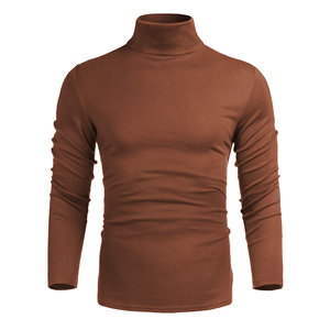 Custom <b>Logo</b> Mens Turtle High Neck Shirt Stretchable Cotton polyester Fabric Long Sleeve Men Tee Fashionable Casual Streetwear - Product Image 4