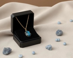 Labradorite Oval Pendant <b>Necklace</b> Natural Flash Gemstone Silver Chain Handmade Minimalist <b>Boho</b> Jewelry Gift for Women - Product Image 3