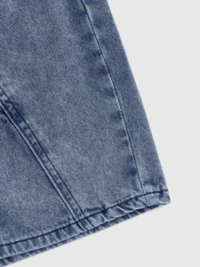 Skin-Friendly Soft Cotton <b>Men</b> Denim Shorts Light Blue Baggy Denim Shorts Tear-Resistant Sturdy <b>Men</b> Denim Shorts Heavy Duty - Product Image 5