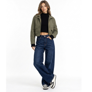 <b>Women</b>’s Premium Denim <b>Baggy</b> Pants High Waist Relaxed Wide Leg Jeans Casual Streetwear Fashion <b>Trousers</b> Wholesale Clothing - Product Image 2