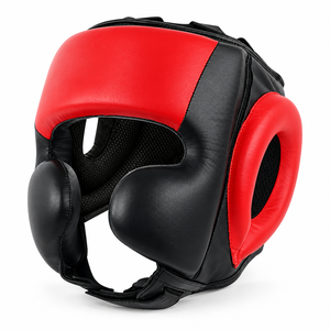 CHAMPS GEARS Protector de Cabeza Profesional de Cuero para Boxeo - Ajustable, Transpirable, con Visor Transparente, Protección Deportiva Personalizada - Product Image 1