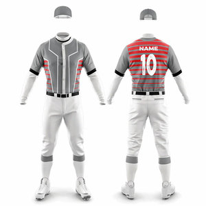 Uniforme de Softbol Personalizado, Jersey con Botones, Pantalón con Cintura Elástica de Manga Larga, Servicio OEM, Uniforme de Béisbol Unisex para Jugadores - Product Image 1