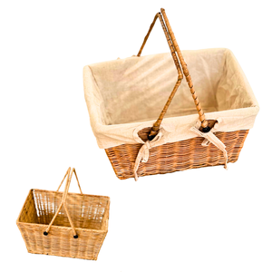 Eco-Friendly Wicker RATTAN <b>Storage</b> <b>Basket</b> with Cotton Liner and Metal Structure for Home <b>Storage</b> - Product Image 1
