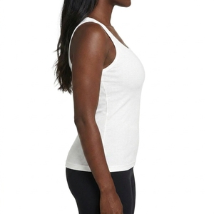 Ribbed <b>Tank</b> <b>Top</b> Sleeveless Scoop Neck Fitted Knit Casual Active Wear Breathable Stretch Custom OEM Wholesale Manufacturer - Product Image 3