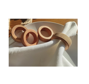 Anneaux de serviette en bois modernes de luxe, personnalisés, faits à la main, créatifs, lot de 4, écologiques, avec logo personnalisé, haut de gamme - Product Image 2