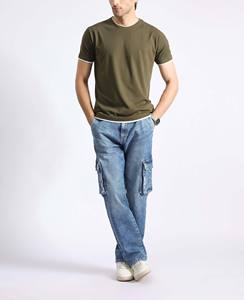 Camiseta Personalizada para Hombre con Logotipo, al Mejor Precio, Color Verde Oliva con Ribete en Contraste, Estilo Urbano - Product Image 5