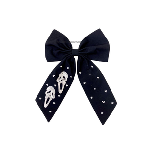 Barrette à cheveux fantôme d'Halloween mignonne avec nœuds scintillants et design de dessin animé pour femmes, personnalisez votre design pour les événements familiaux - Product Image 4