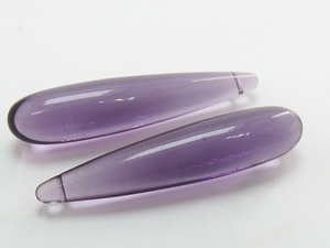 Perles en améthyste violette en verre de quartz, 35 mm, en forme de goutte allongée, paire symétrique assortie, perles lisses en forme de goutte pour la création de bijoux DIY - Product Image 4