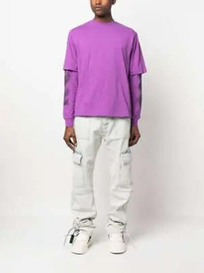 T-shirt décontracté en coton pour femme, coupe ample, double manche, effet superposé, style streetwear, fournisseur - Product Image 2
