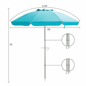 Ombrellone da Spiaggia da 6,5 Piedi per Ombra Perfetta e Relax al Mare - Product Image 2