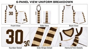 Ensemble de maillots de basket-ball personnalisés, imprimés par sublimation, respirants, à séchage rapide, uniformes d'équipe pour hommes - Product Image 6