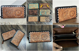 March Expo 2026 Pochette en cuir de vachette occidental entièrement travaillée à la main avec motifs floraux et un look élégant, idéale pour les soirées et comme porte-cartes - Product Image 3