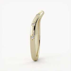 Bagues empilables en diamant en or massif 14K 18K, taille ronde, diamants de laboratoire, serti en clos, design étoile, contour incurvé massif, alliances de mariage, vente en gros - Product Image 4