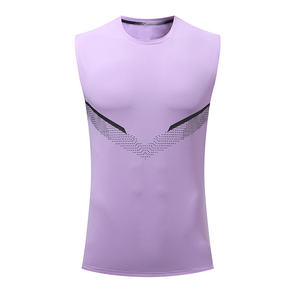 Camiseta sin mangas de poliéster personalizada para hombre, transpirable, de punto, para entrenamiento en el gimnasio y actividades al aire libre. - Product Image 3