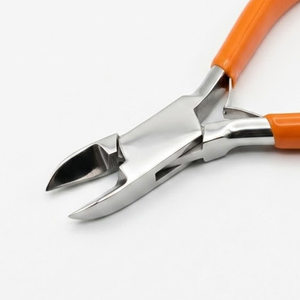 Pince coupante latérale en acier inoxydable avec poignées ergonomiques orange en forme de griffe de chat, outil de fabrication de bijoux - Product Image 2