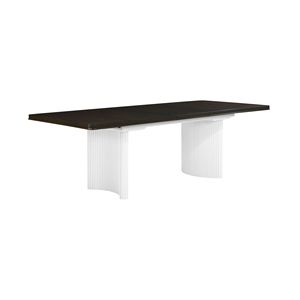 Set da Pranzo Carene con Tavolo Allungabile Finitura Bianca e Marrone - Product Image 4