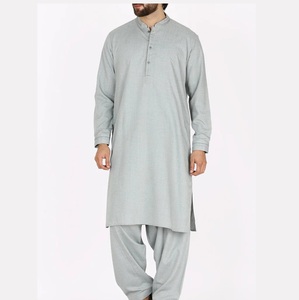 Dernier design de shalwar kameez pour hommes, en polyester, couleur blanche, costumes formels de haute qualité, extensibles, séchage rapide, évacuation de l'humidité - Product Image 4