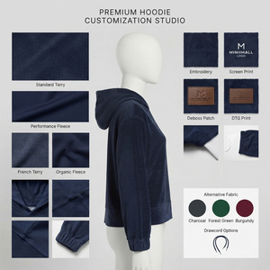 Wholesale Reddito Sports OEM Women's <b>Navy</b> Velour Hooded Sweatshirt Regular Fit Full Sleeve Casual Autumn Wear 100% Breathable - Product Image 5