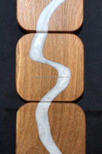 Juego de posavasos redondos modernos de madera y resina 2025 estilo contemporáneo para decoración del hogar encanto atemporal para regalos - Product Image 4