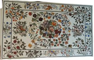 Mesa de Centro Tradicional y Duradera con Incrustaciones de Mármol para Sala de Estar - Product Image 6